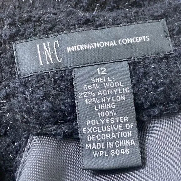 VINTAGE INC INTERNATIONAL CONCEPTS WOMEN BLACK AND SILVER DRESS SIZE 12 - Picture 12 of 16